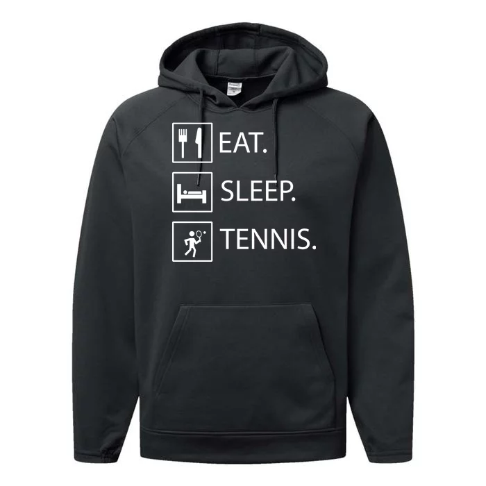 Eat Sleep Tennis Performance Fleece Hoodie