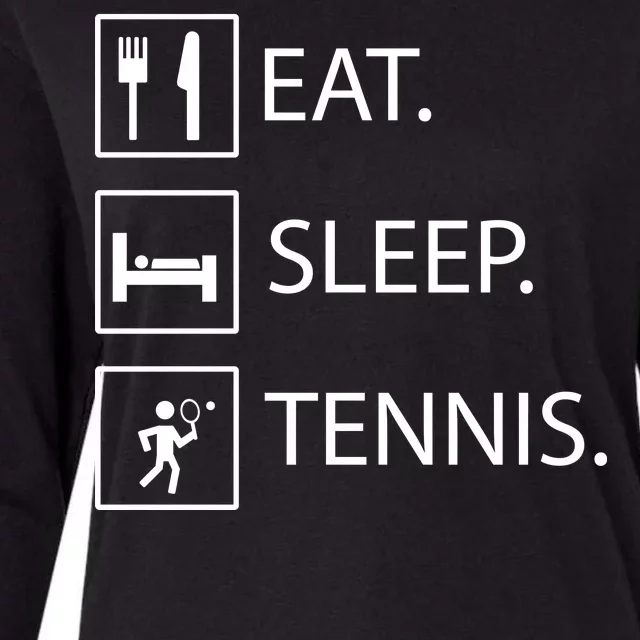 Eat Sleep Tennis Womens Cotton Relaxed Long Sleeve T-Shirt