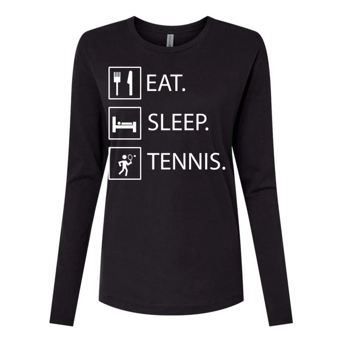 Eat Sleep Tennis Womens Cotton Relaxed Long Sleeve T-Shirt