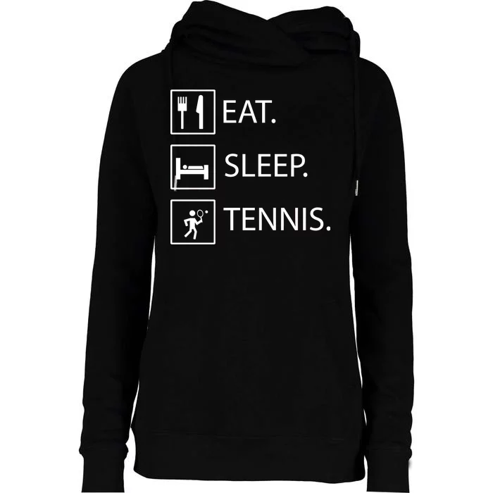 Eat Sleep Tennis Womens Funnel Neck Pullover Hood