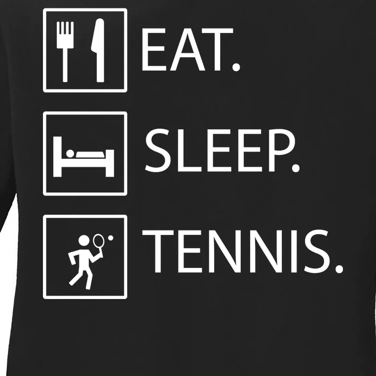 Eat Sleep Tennis Ladies Long Sleeve Shirt