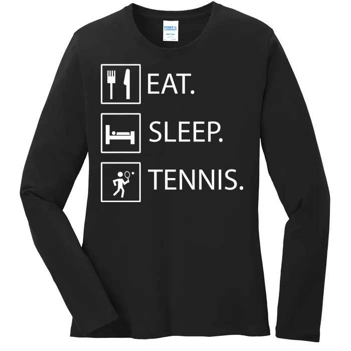 Eat Sleep Tennis Ladies Long Sleeve Shirt