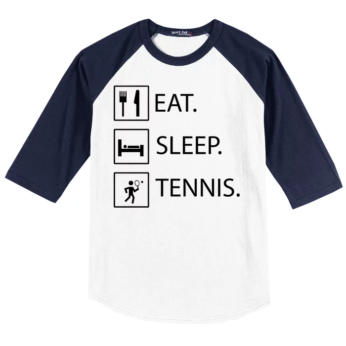 Eat Sleep Tennis Baseball Sleeve Shirt