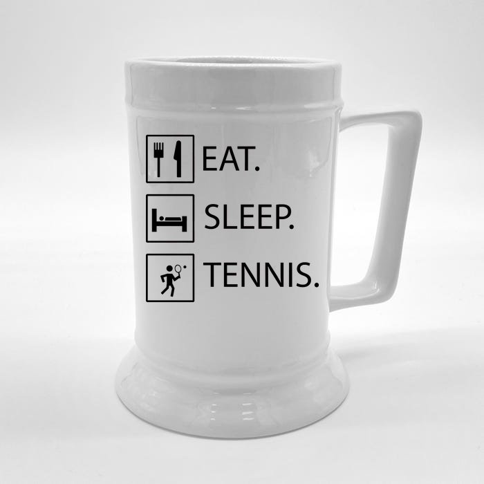 Eat Sleep Tennis Front & Back Beer Stein