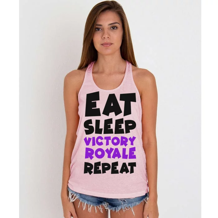 Eat Sleep Victory Royale Repeat Women's Knotted Racerback Tank