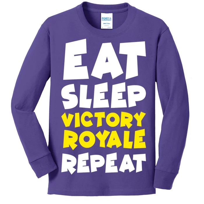 Eat Sleep Victory Royale Repeat Kids Long Sleeve Shirt