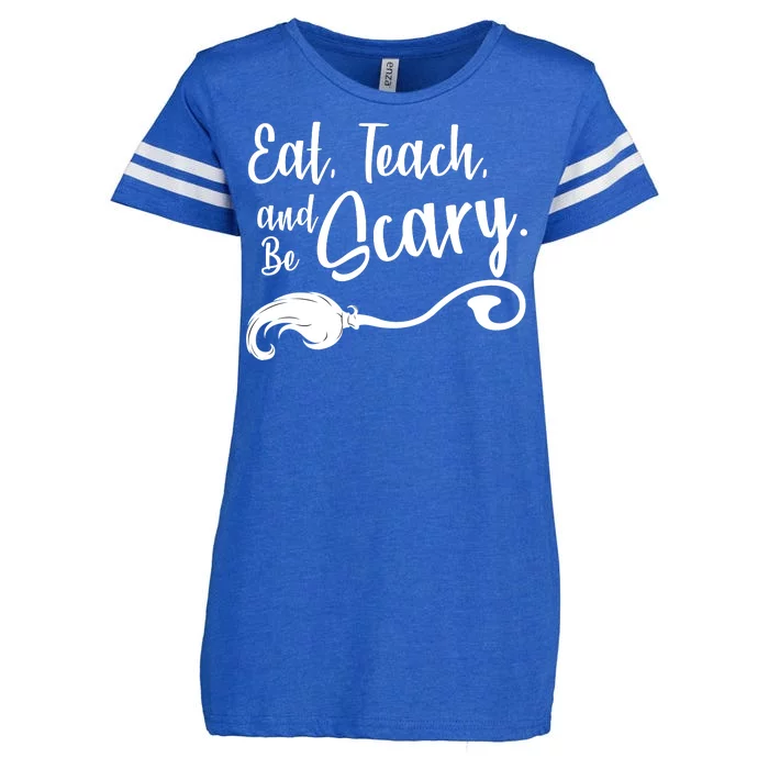 Eat Teach And Be Scary Enza Ladies Jersey Football T-Shirt