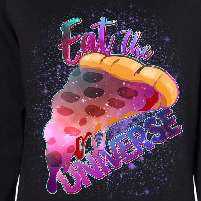 Eat the Universe Galaxy Pizza Womens California Wash Sweatshirt