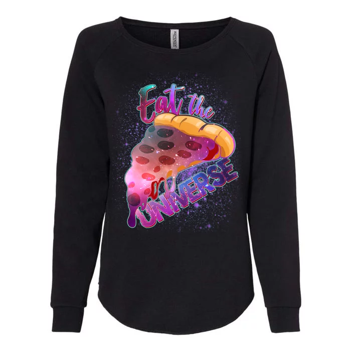 Eat the Universe Galaxy Pizza Womens California Wash Sweatshirt