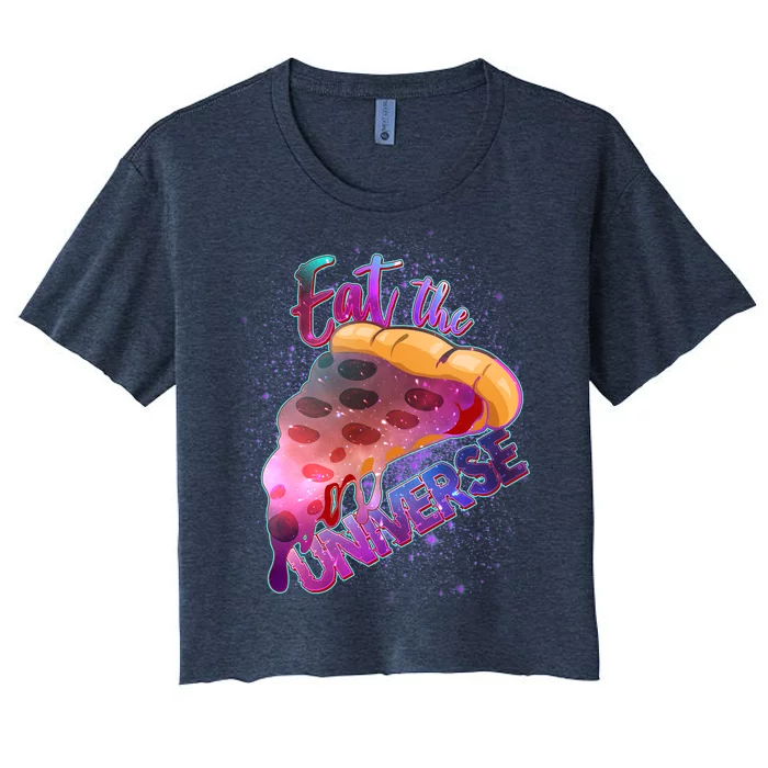 Eat the Universe Galaxy Pizza Women's Crop Top Tee