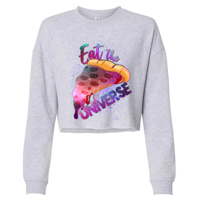 Eat the Universe Galaxy Pizza Cropped Pullover Crew