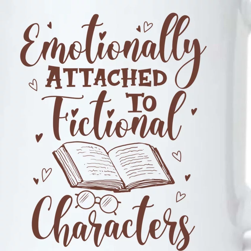 Emotionally Attached To Fictional Characters Book Lover Gift Black Color Changing Mug