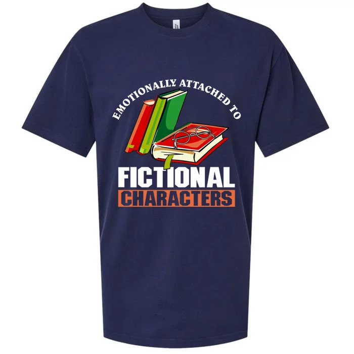 Emotionally Attached To Fictional Characters Book Lover Gift Sueded Cloud Jersey T-Shirt