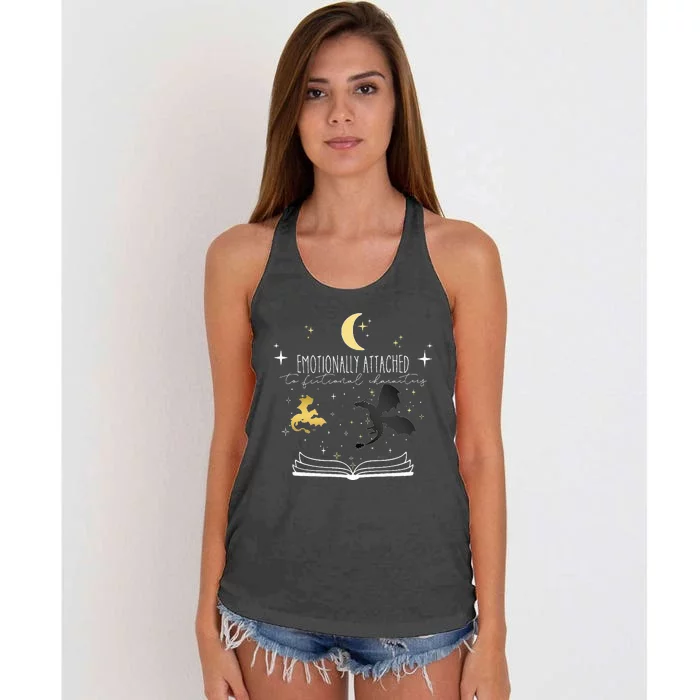 Emotionally Attached To Fictional Characters Women's Knotted Racerback Tank