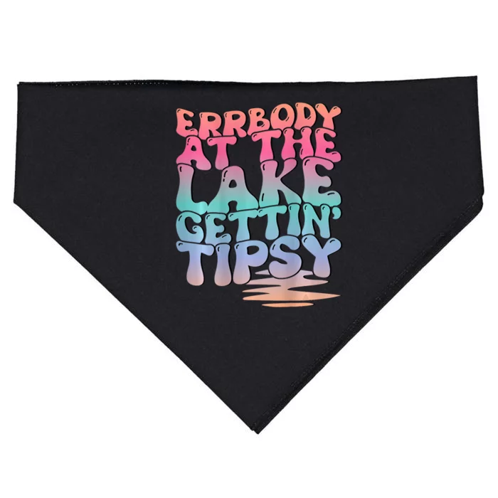 Errbody At The Lake Gettin Tipsy Lake Life Summer Trendy USA-Made Doggie Bandana