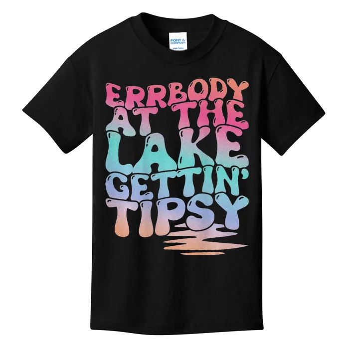 Errbody At The Lake Gettin Tipsy Lake Life Summer Trendy Kids T-Shirt