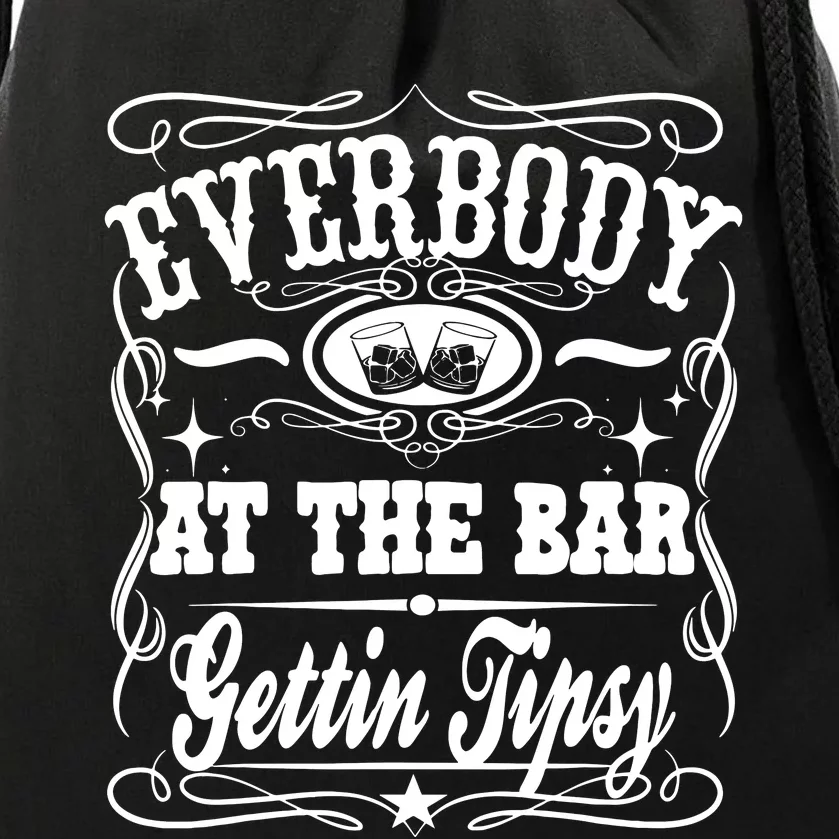 Everybody At The Bar Gettin Tipsy Whiskey Drawstring Bag