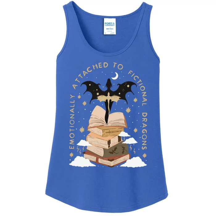 Emotionally Attached To Fictional Dragons Bookish Ladies Essential Tank