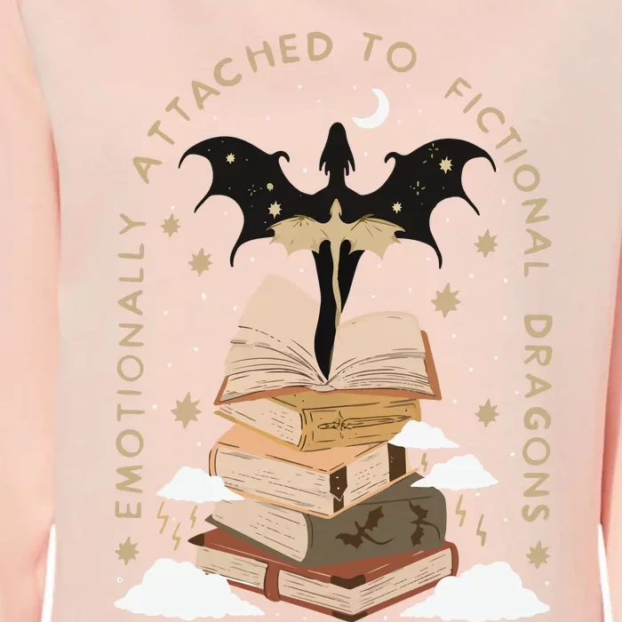 Emotionally Attached To Fictional Dragons Bookish Womens California Wash Sweatshirt