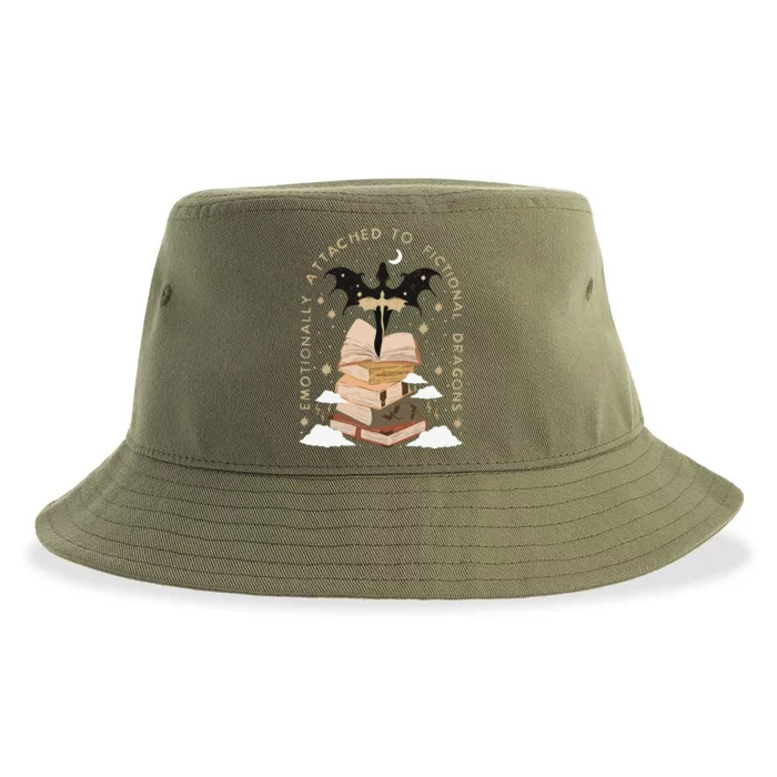 Emotionally Attached To Fictional Dragons Bookish Sustainable Bucket Hat