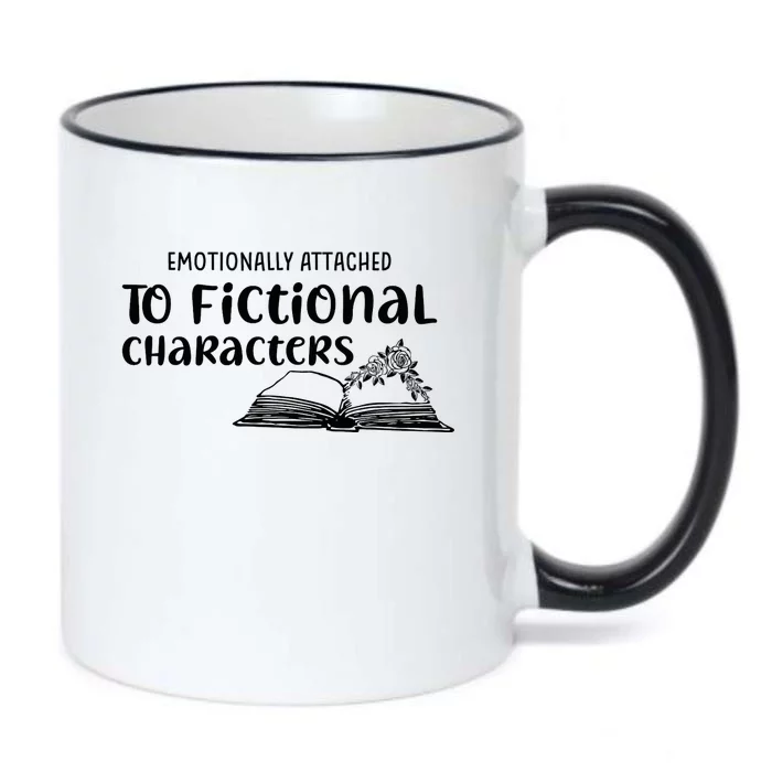 Emotionally Attached To Fictional Characters Book Lover Black Color Changing Mug