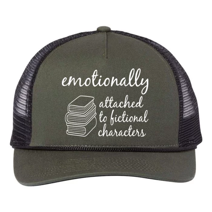 Emotionally Attached To Fictional Character Books Retro Rope Trucker Hat Cap