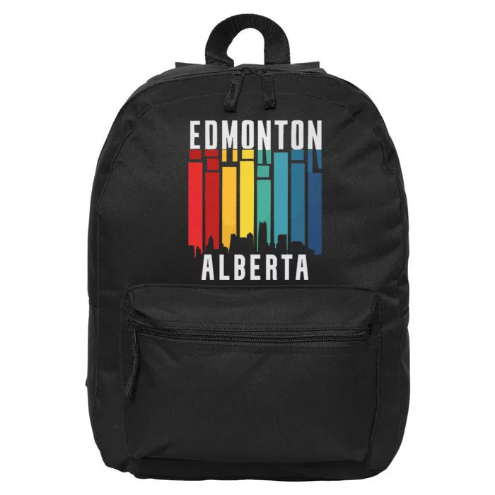 Edmonton Alberta Travel Vacation I Love Canada 16 in Basic Backpack