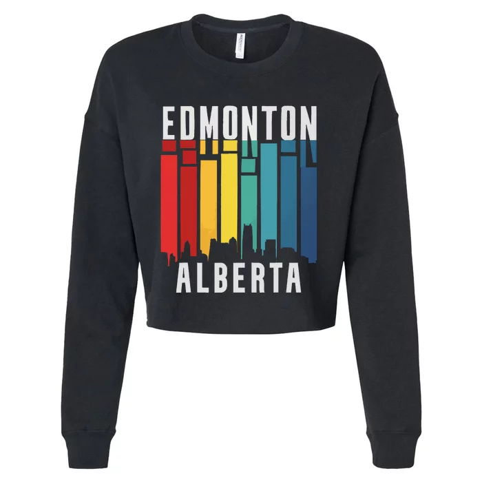 Edmonton Alberta Travel Vacation I Love Canada Cropped Pullover Crew