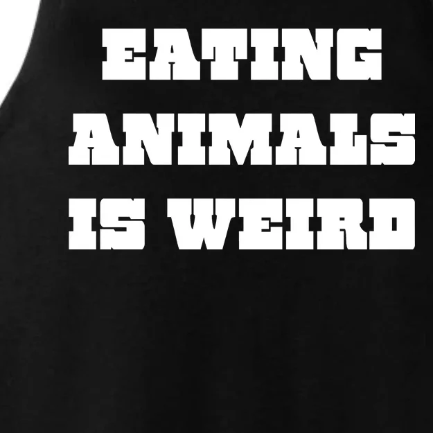 Eating Animals Is Weird Vegan Vegetarian Funny Parody Ladies Tri-Blend Wicking Tank