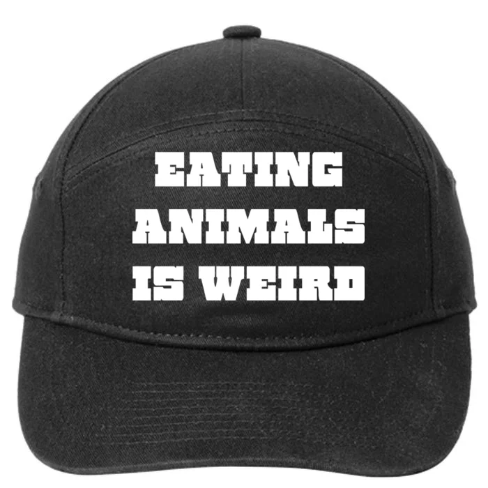 Eating Animals Is Weird Vegan Vegetarian Funny Parody 7-Panel Snapback Hat