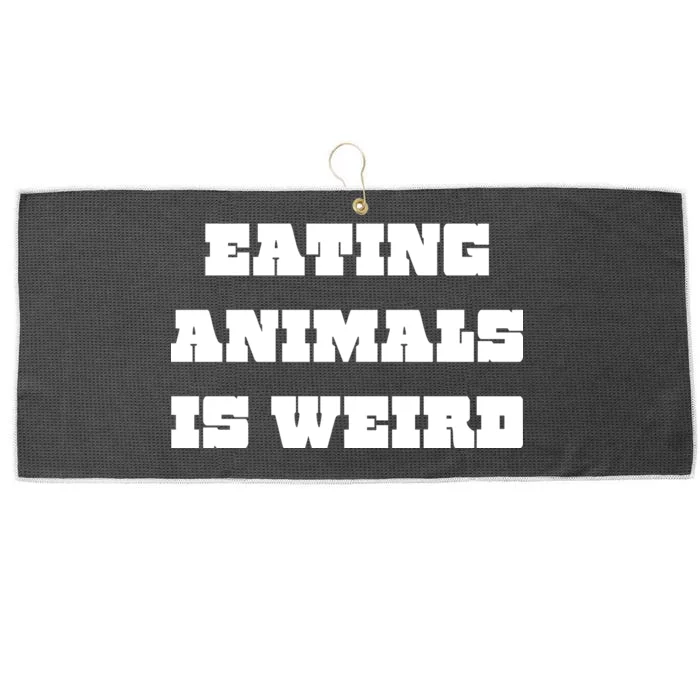 Eating Animals Is Weird Vegan Vegetarian Funny Parody Large Microfiber Waffle Golf Towel