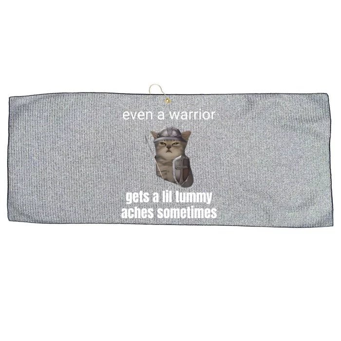 Even A Warrior Gets A Lil Tummy Aches Sometimes Large Microfiber Waffle Golf Towel