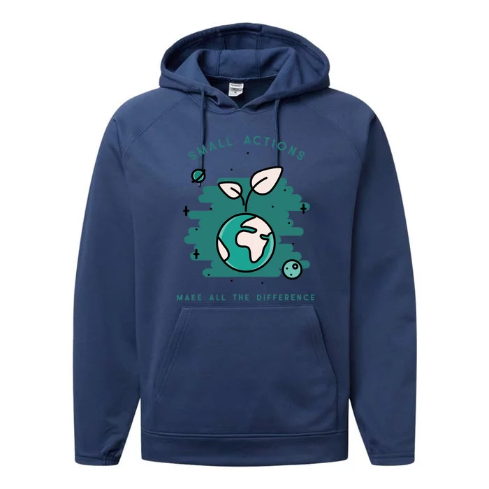 Earth And Wildlife Preservation Plant Design Global Warming Performance Fleece Hoodie