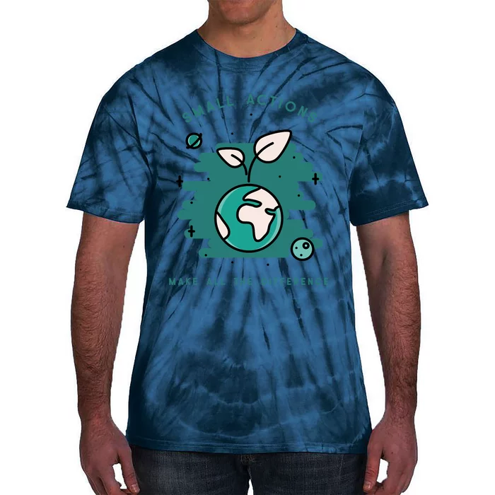 Earth And Wildlife Preservation Plant Design Global Warming Tie-Dye T-Shirt