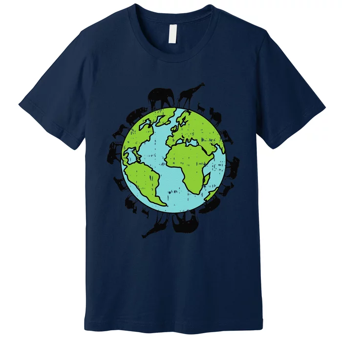 Earth Animals Wildlife Conservation Environ Talist Gift Premium T-Shirt