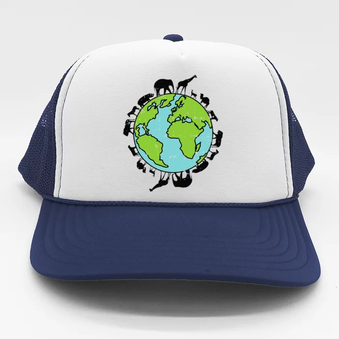 Earth Animals Wildlife Conservation Environ Talist Gift Trucker Hat