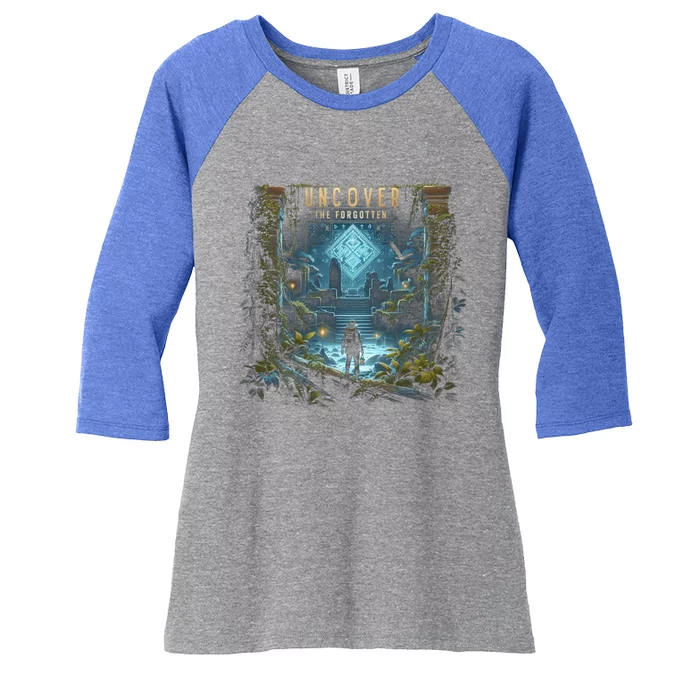 Explore Ancient With Uncover The Forgotten Archaeologist Gift Women's Tri-Blend 3/4-Sleeve Raglan Shirt