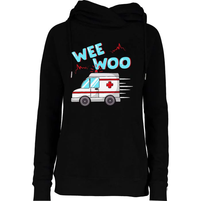 Ems Ambulance Wee Woo Paramedic Emt Gift Boo Boo Bus Womens Funnel Neck Pullover Hood