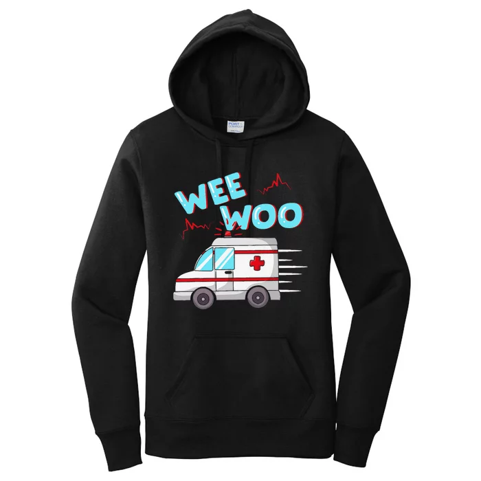 Ems Ambulance Wee Woo Paramedic Emt Gift Boo Boo Bus Women's Pullover Hoodie