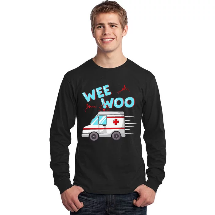 Ems Ambulance Wee Woo Paramedic Emt Gift Boo Boo Bus Tall Long Sleeve T-Shirt