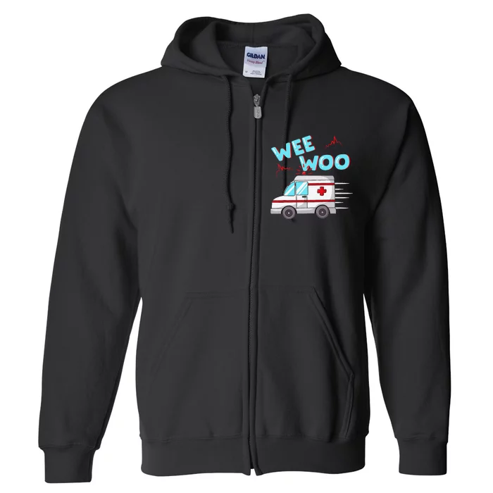 Ems Ambulance Wee Woo Paramedic Emt Gift Boo Boo Bus Full Zip Hoodie