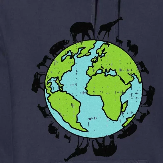 Earth Animals Wildlife Conservation Environmentalist Gift Premium Hoodie