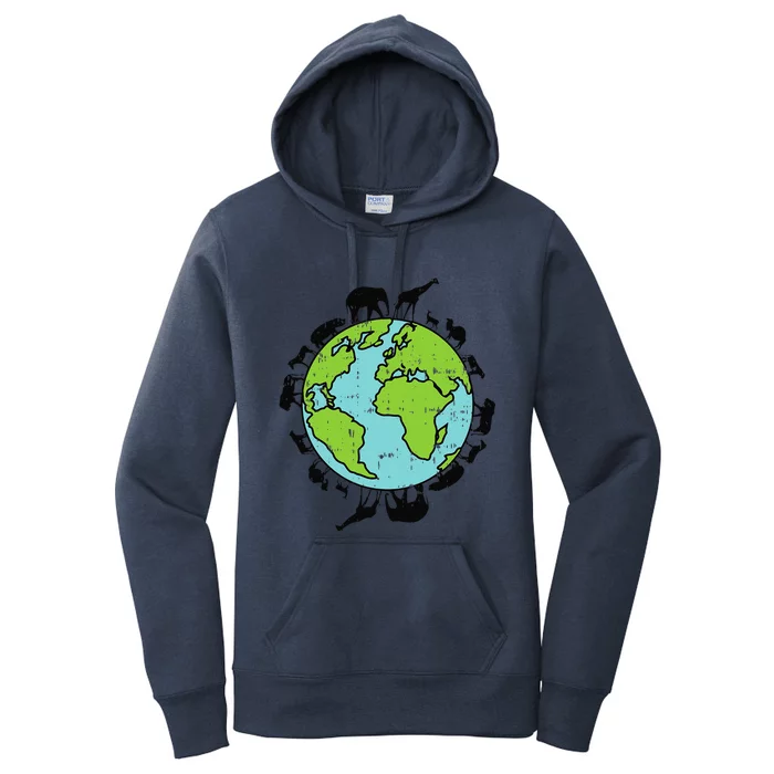 Earth Animals Wildlife Conservation Environmentalist Gift Women's Pullover Hoodie