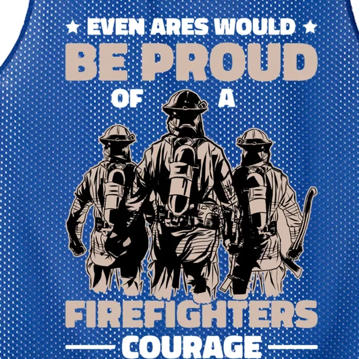 Even Ares Would Be Proud Of A Firefighters Courage Fire Great Gift Mesh Reversible Basketball Jersey Tank