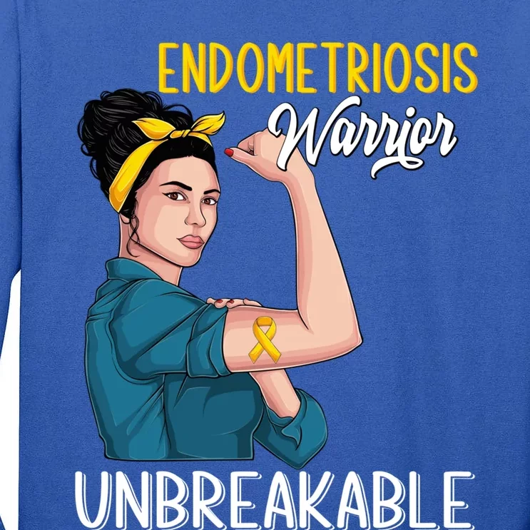 Endometriosis Awareness Warrior Unbreakable Support Gift Tall Long Sleeve T-Shirt