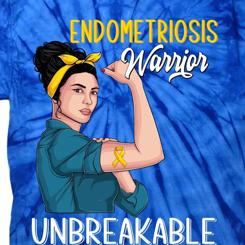 Endometriosis Awareness Warrior Unbreakable Support Gift Tie-Dye T-Shirt