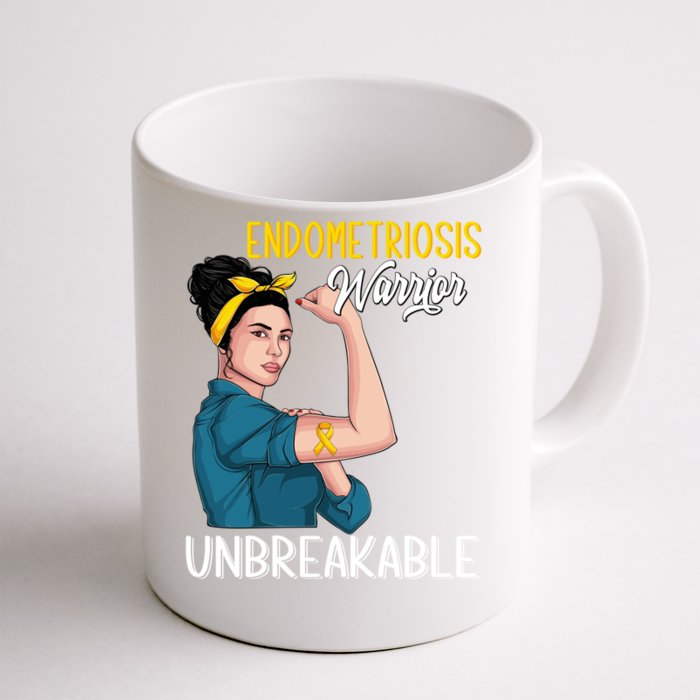 Endometriosis Awareness Warrior Unbreakable Support Gift Front & Back Coffee Mug