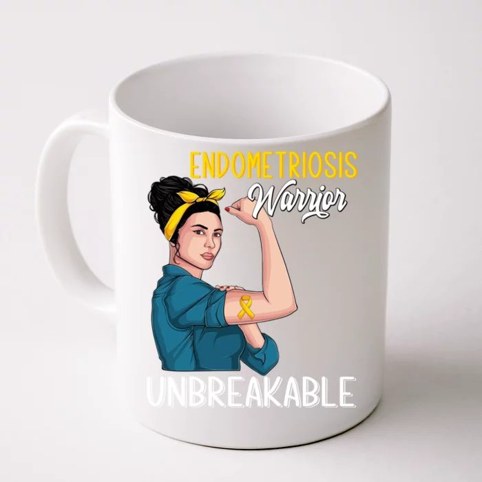 Endometriosis Awareness Warrior Unbreakable Support Gift Front & Back Coffee Mug