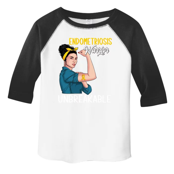 Endometriosis Awareness Warrior Unbreakable Support Gift Toddler Fine Jersey T-Shirt