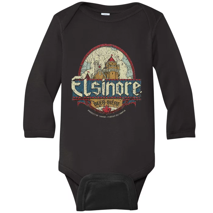 Elsinore Beer 1983 drinking vintage style Baby Long Sleeve Bodysuit